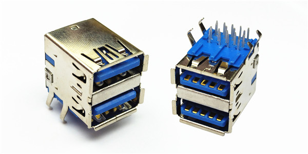 双层USB3.0 A-TYPE 蓝胶 G.F 铁壳