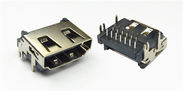 HDMI DIP 19P 三排无耳有弹 前脚鱼叉