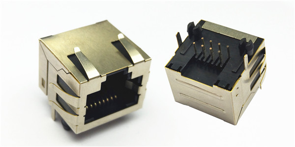 RJ45 90°DIP带弹不带灯 PBT环保防火