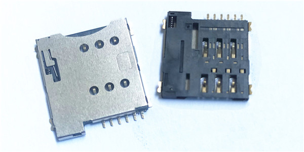 MICRO-SIM 卡座PUSH PUSH 6PIN 1.35H LCP黑色