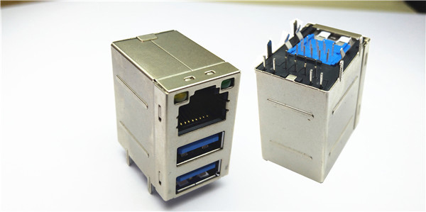 RJ45左黄右绿+双层USB3.0(G.F) 不加防呆片